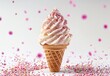 Delectable Ice Cream Cone on White Background