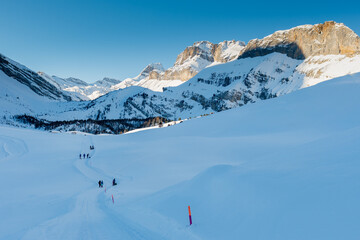 winter hikes in switzerland are always a good opportunity to see the beauty of the snowy mountains