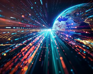 Poster - Hyperconnected Earth, Racing Through a Digital Global Sphere, Speeding Data Transfers, and Intense Exchanges
