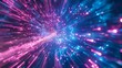 An abstract cosmic panorama in 3D, with neon rays and glowing lines. Speed of light.