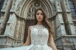 © Andrii  - Enchanting Bride at Cathedral's West Door