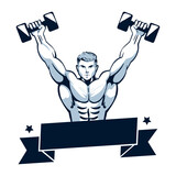 Fototapeta Dinusie - gym emblem design