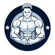 gym emblem bodybuilder