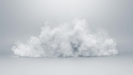 Wall Mural - white clean abstract background with bright cloud animation. realistic 3d render smoke simulation fo