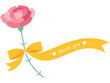 Vector illustration of Simple carnation with yellow ribbon