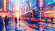 Vibrant City Commute Sustainable Public Transportation Promoting an Eco Friendly Future