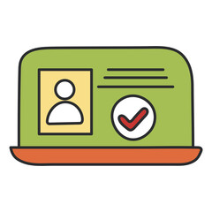 A colored design icon of online registration

