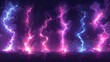 Lightning magic and bright light effects. Modern illustration. Electric discharge. Electric charge. Natural phenomena.