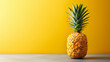 Ripe Pineapple on Vibrant Yellow Background with Copy Space for Summer Tropical Fruit Concept - Fresh and Delicious Exotic Snack for Healthy Nutrition, Perfect Market Ingredient