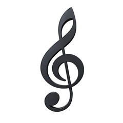 Wall Mural - black musical note icon with stem the note is a high-pitched sound. generative ai