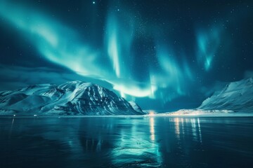 Canvas Print - The captivating spectacle of the Northern Lights in the Arctic