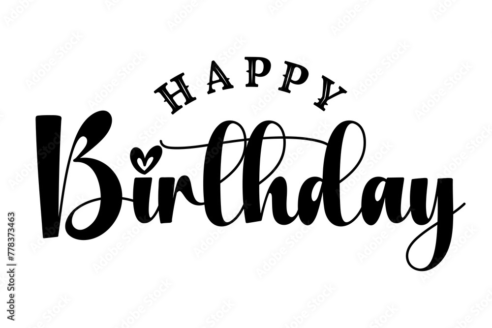 Happy Birthday typography lettering vector illustration. Stock Vector ...