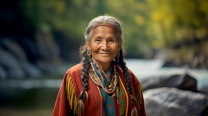 Wall Mural - old woman in traditional Indian costume portrait