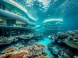 Undersea coral city exploration, marine biodiversity haven