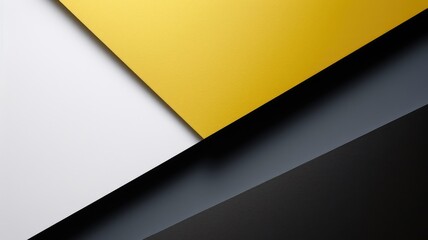 Wall Mural - Background of three colors modern design, black, white and yellow. 3D illustration of exuberant. generative AI