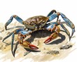 Crab clipart scuttling along the shoreline.