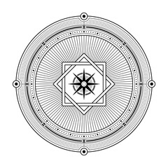 Wall Mural - abstract geometric symbol. sacred geometry sign with geometric shapes. isolated on white background.