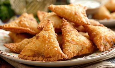 plate of samosas 