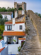 Wall of Obidos Castle in Portugal