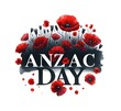 Minimalistic watercolor illustration for anzac day with red poppies.