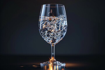 Wall Mural - A glass of water with a few bubbles in it