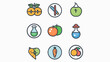 © Zape - Very ordered icons with space between them and in 2D, don't use text, don't use shadows: Health and Wellness