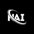 NAI logo. NAI letter. NAI letter logo design. Initials NAI logo linked with circle and uppercase monogram logo. NAI typography for technology, business and real estate brand.