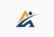 Triangle letter A Logo with people Icon