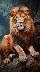 Wall Mural - Angry Lion