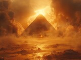 Fototapeta Na drzwi - Apocalypse Over Egyptian Pyramids