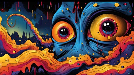 Wall Mural - Psychedelic Eyes