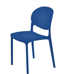 Blue outdoor chair. vector illustration