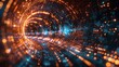 © deafebrisa - Dazzling lights form a tunnel in a vivid display of data streaming through space