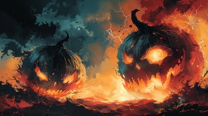 Wall Mural - Twin Halloween Terror