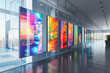 A gallery wall featuring AI-generated digital artwork that changes based on the time of day and occupants' preferences.