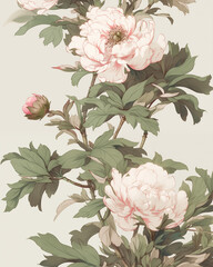 Wall Mural - Composition with roses in retro style