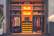 A smart storage closet with AI-powered organization algorithms that categorize items and suggest storage solutions.