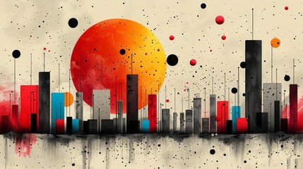 Canvas Print - Sunset Cityscape