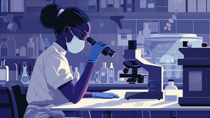 Safety First: Woman in Lab Gear Conducting Scientific Investigation