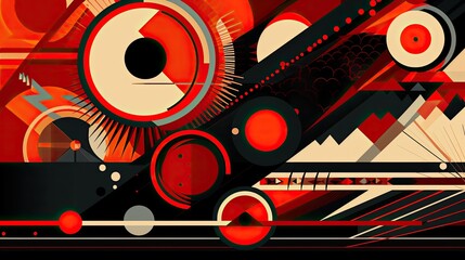 Poster - abstract vector design featuring intricate geometric shapes, seamlessly blending together to create a modern and dynamic composition, Illustration, vector art