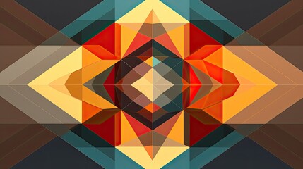 Poster - abstract geometric shapes come together in a vector format, creating a visually appealing and contemporary artwork that explores the beauty of symmetry and form Illustration