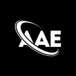 AAE logo. AAE letter. AAE letter logo design. Intitials AAE logo linked with circle and uppercase monogram logo. AAE typography for technology, business and real estate brand.