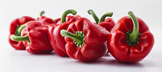 Wall Mural - The bell pepper also known as sweet pepper, is the fruit of plants, white background