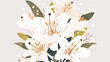 Affirmation Card with Aesthetic Lily Bouquet Illustration Generative AI