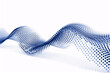 Blue dotted wave design on a plain white background
