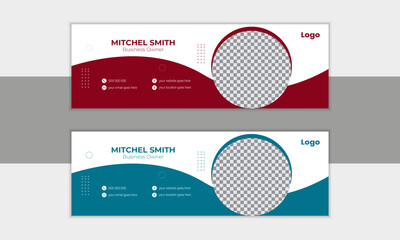 modern and minimalist email signature design or email footer template