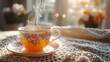 © SashaMagic - A steaming tea cup in morning light