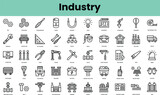 Fototapeta  - Set of industry icons. Linear style icon bundle. Vector Illustration