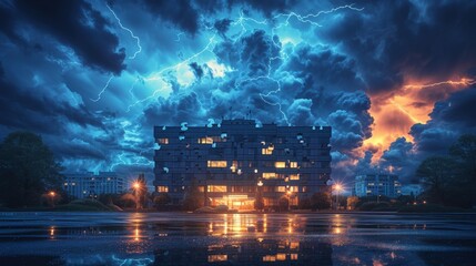 Wall Mural - Storm over Structure