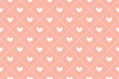 Vector seamless pattern Wrapping paper Textile Fabric typography 14 february Isolated white hearts Diagonal lines of rhombus pastel pink background Love day holiday Wedding Joy Simple happy design